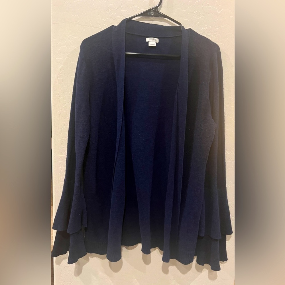 J crew Factory size Medium navy cardigan with flared sleeves